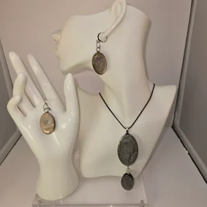 Gold and grey necklace set