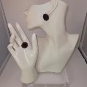 Dark red carnation earring set