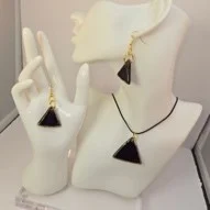 Dk purple and gold necklace set