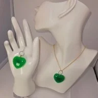 Green heart necklace