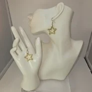 Greenish star shaped earrings