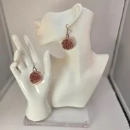 Light purple rose earrings